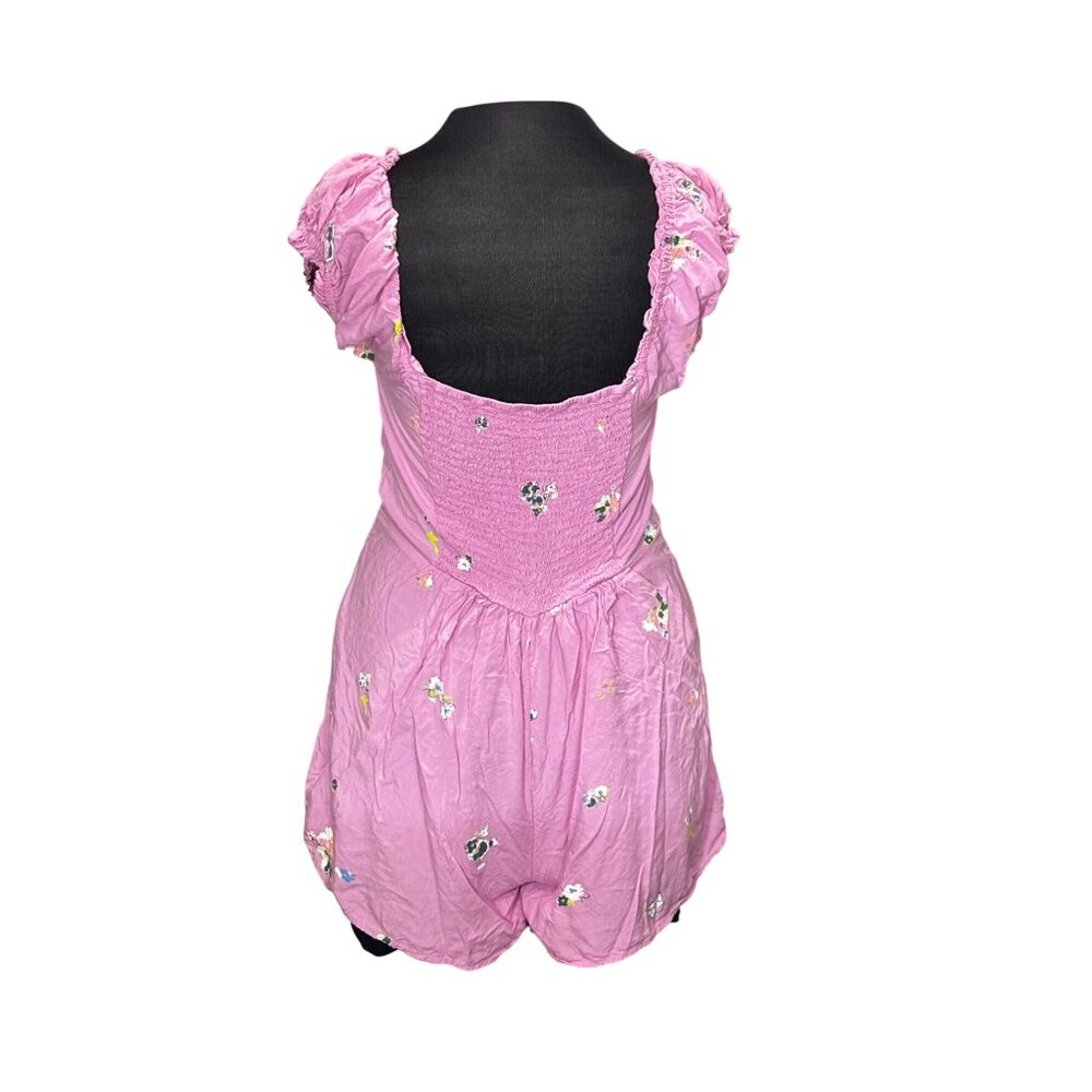 Pink BP. Womens Floral Romper Dress S EcoVero Viscose - Picture 3 of 11